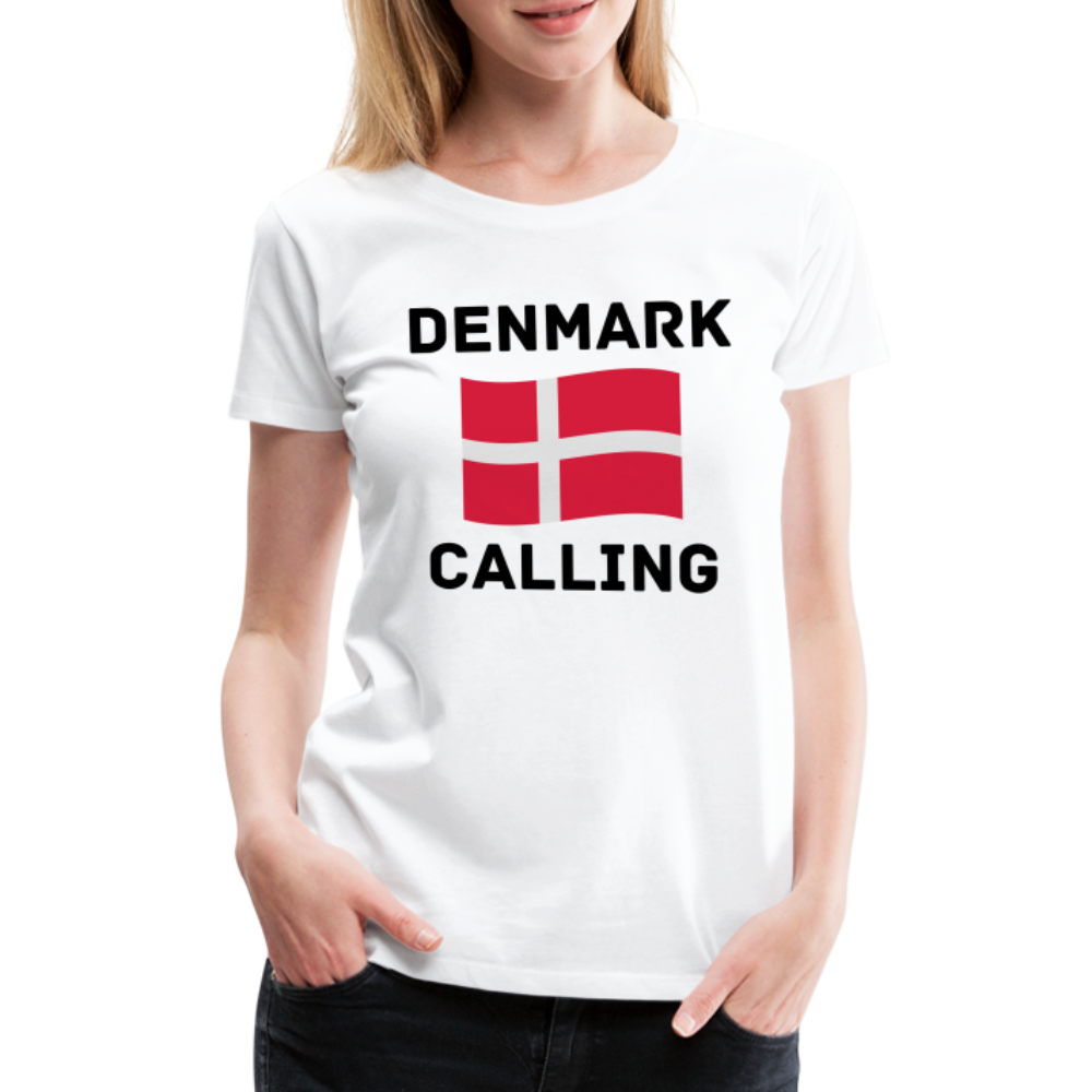 Frauen Premium T-Shirt - Denmark Calling - weiß