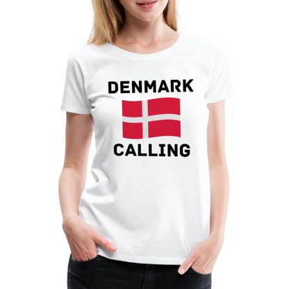 Frauen Premium T-Shirt - Denmark Calling - weiß