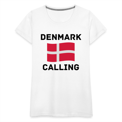 Frauen Premium T-Shirt - Denmark Calling - weiß