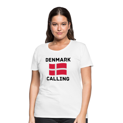 Frauen Premium T-Shirt - Denmark Calling - weiß