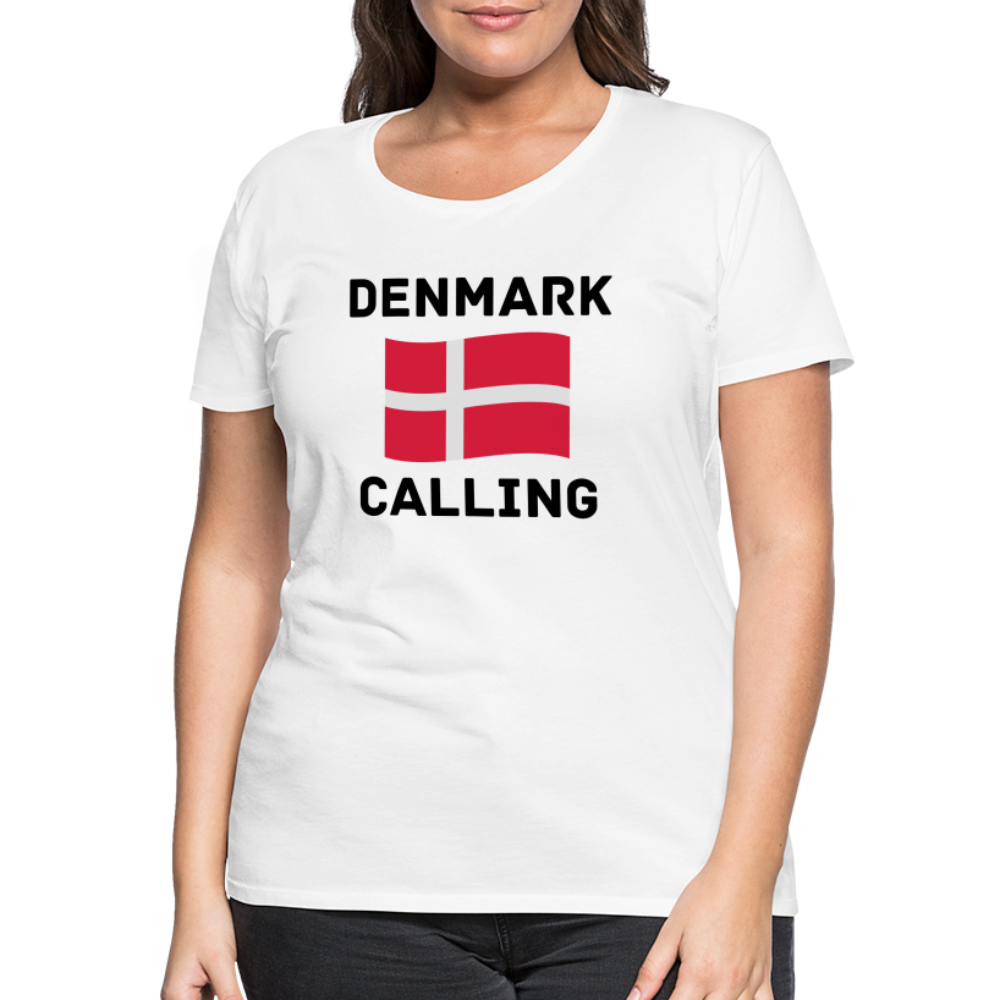 Frauen Premium T-Shirt - Denmark Calling - weiß