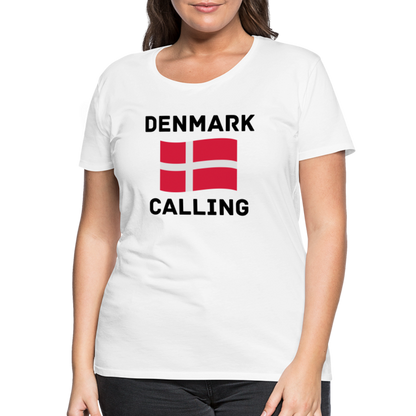 Frauen Premium T-Shirt - Denmark Calling - weiß