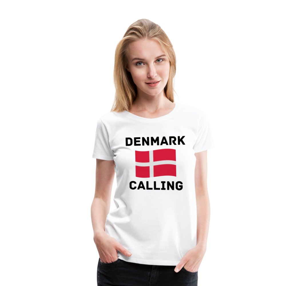 Frauen Premium T-Shirt - Denmark Calling - weiß