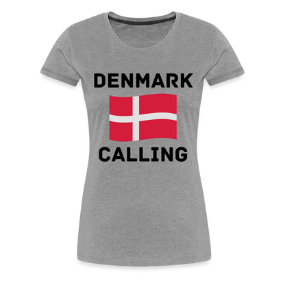 Frauen Premium T-Shirt - Denmark Calling - Grau meliert