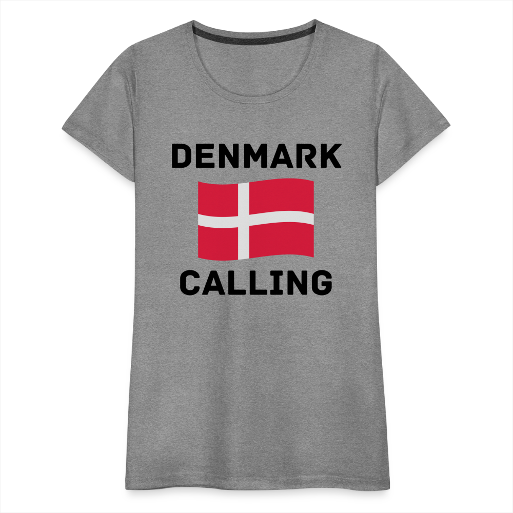 Frauen Premium T-Shirt - Denmark Calling - Grau meliert