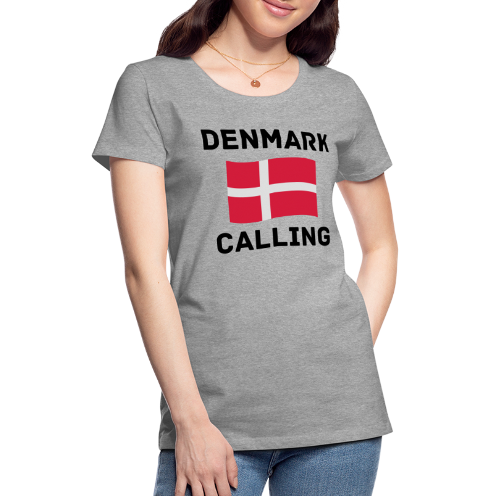 Frauen Premium T-Shirt - Denmark Calling - Grau meliert