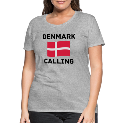 Frauen Premium T-Shirt - Denmark Calling - Grau meliert