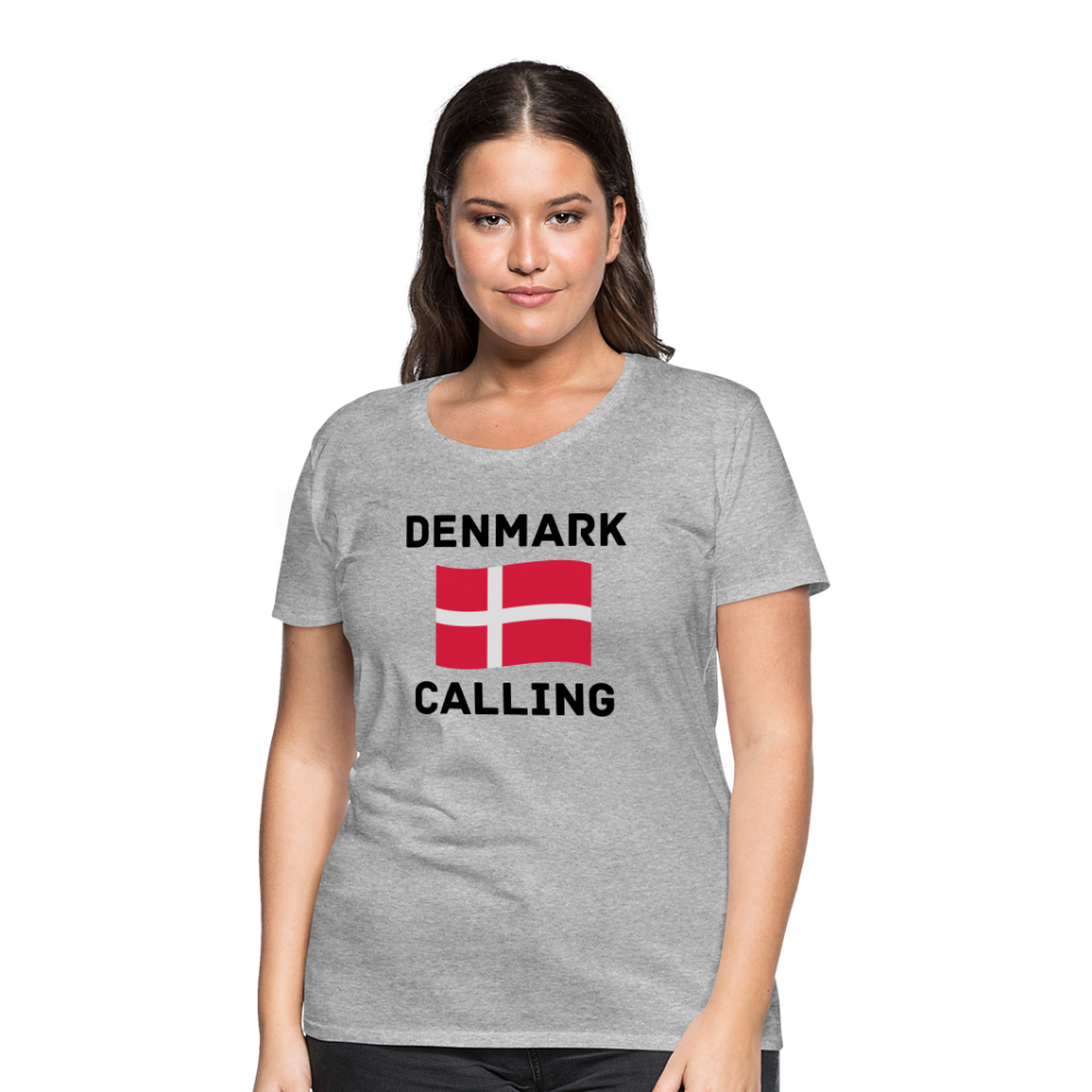 Frauen Premium T-Shirt - Denmark Calling - Grau meliert