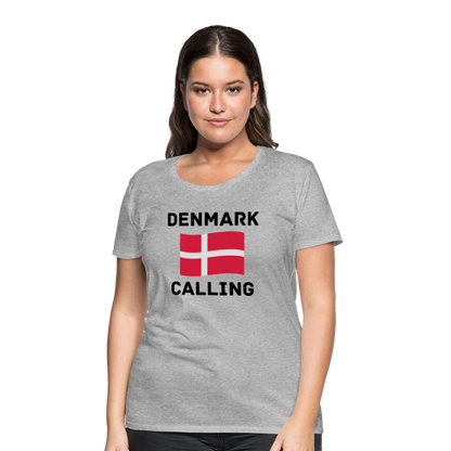 Frauen Premium T-Shirt - Denmark Calling - Grau meliert