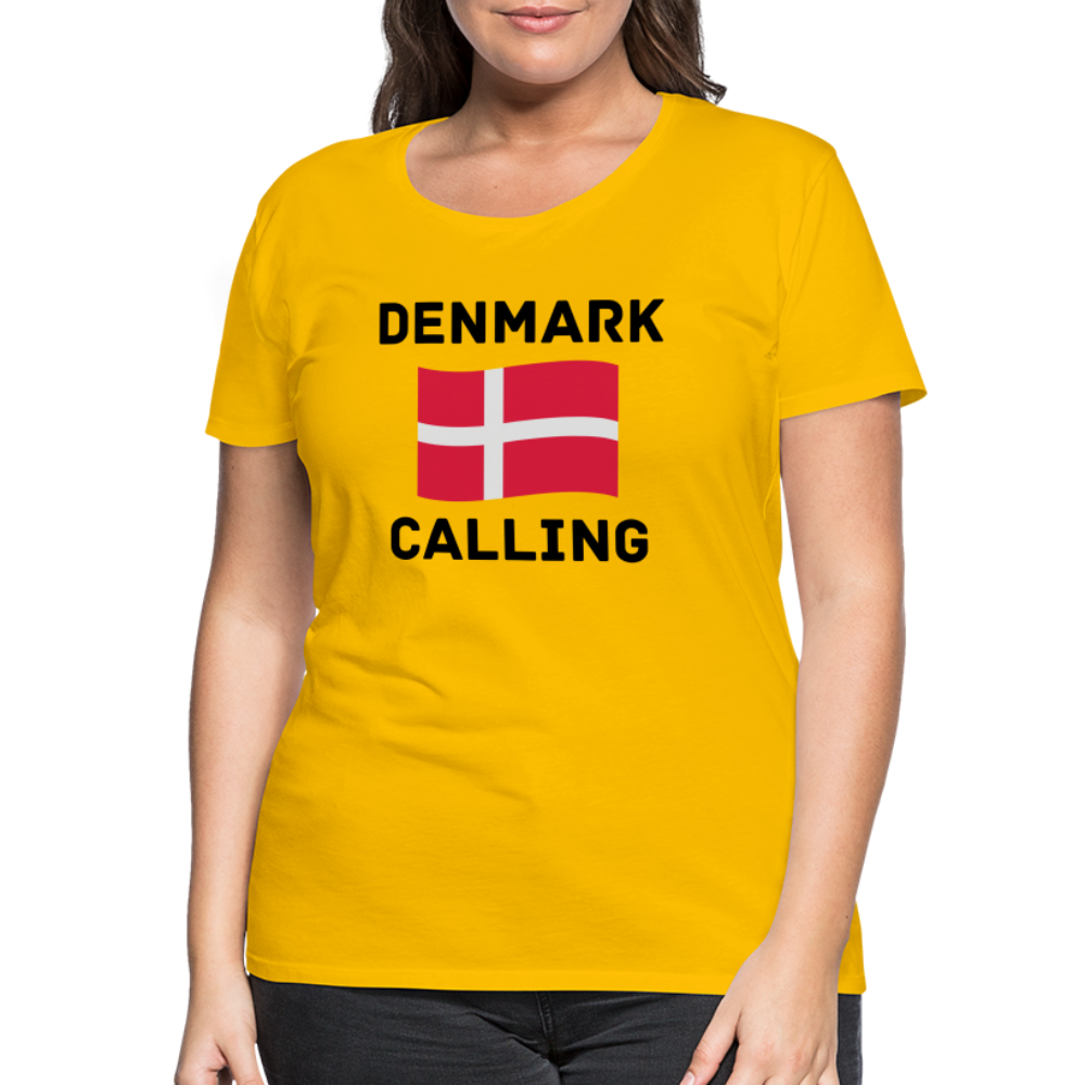 Frauen Premium T-Shirt - Denmark Calling - Sonnengelb