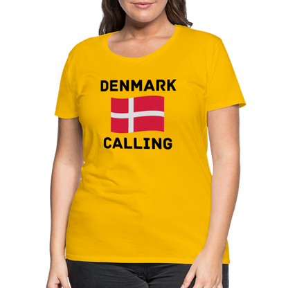 Frauen Premium T-Shirt - Denmark Calling - Sonnengelb