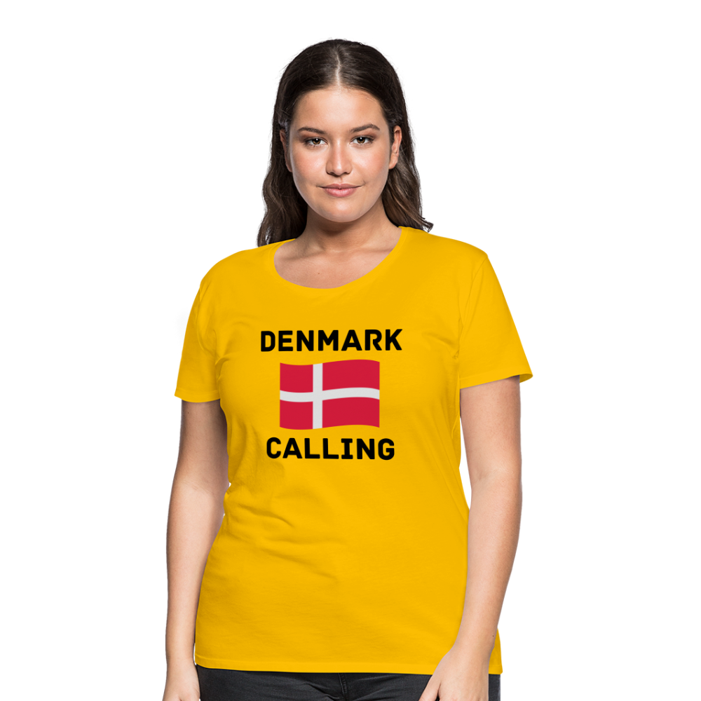 Frauen Premium T-Shirt - Denmark Calling - Sonnengelb