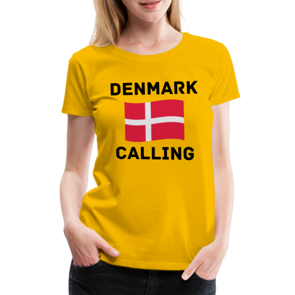 Frauen Premium T-Shirt - Denmark Calling - Sonnengelb