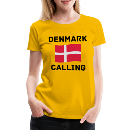 Frauen Premium T-Shirt - Denmark Calling - Sonnengelb