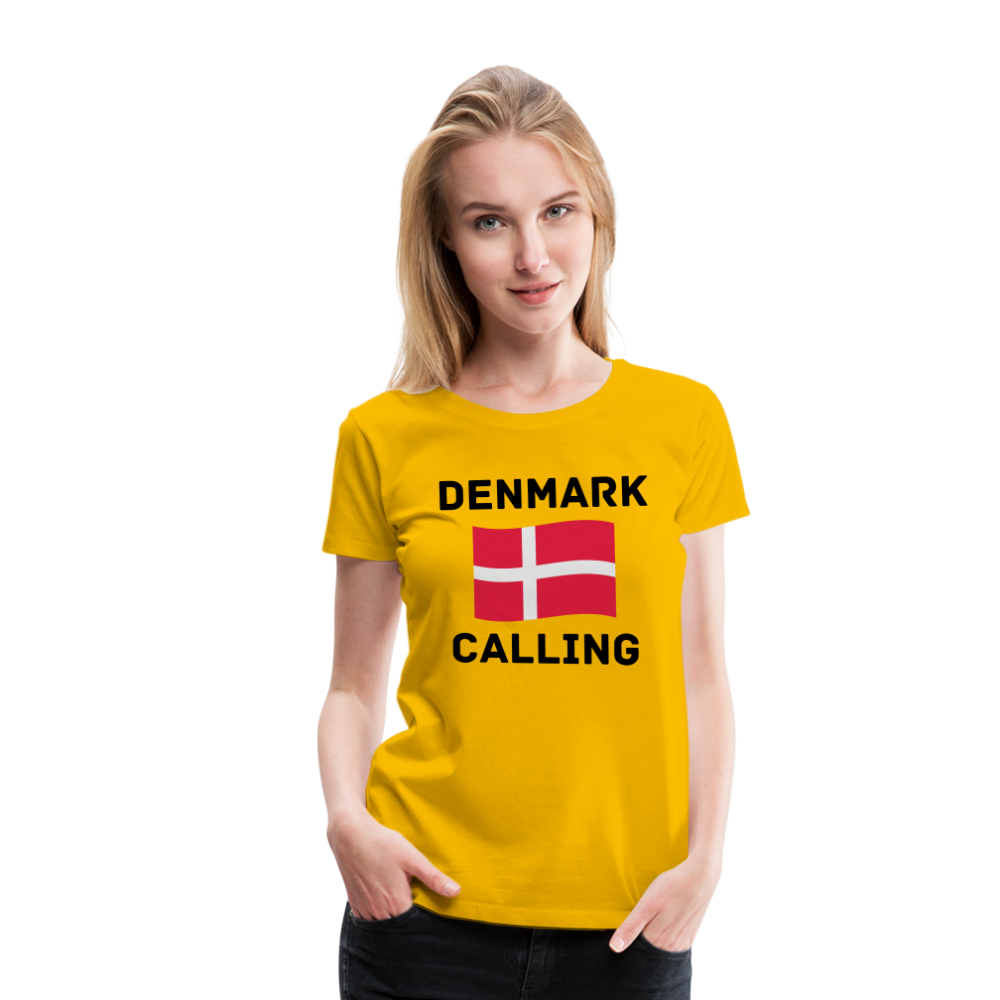 Frauen Premium T-Shirt - Denmark Calling - Sonnengelb