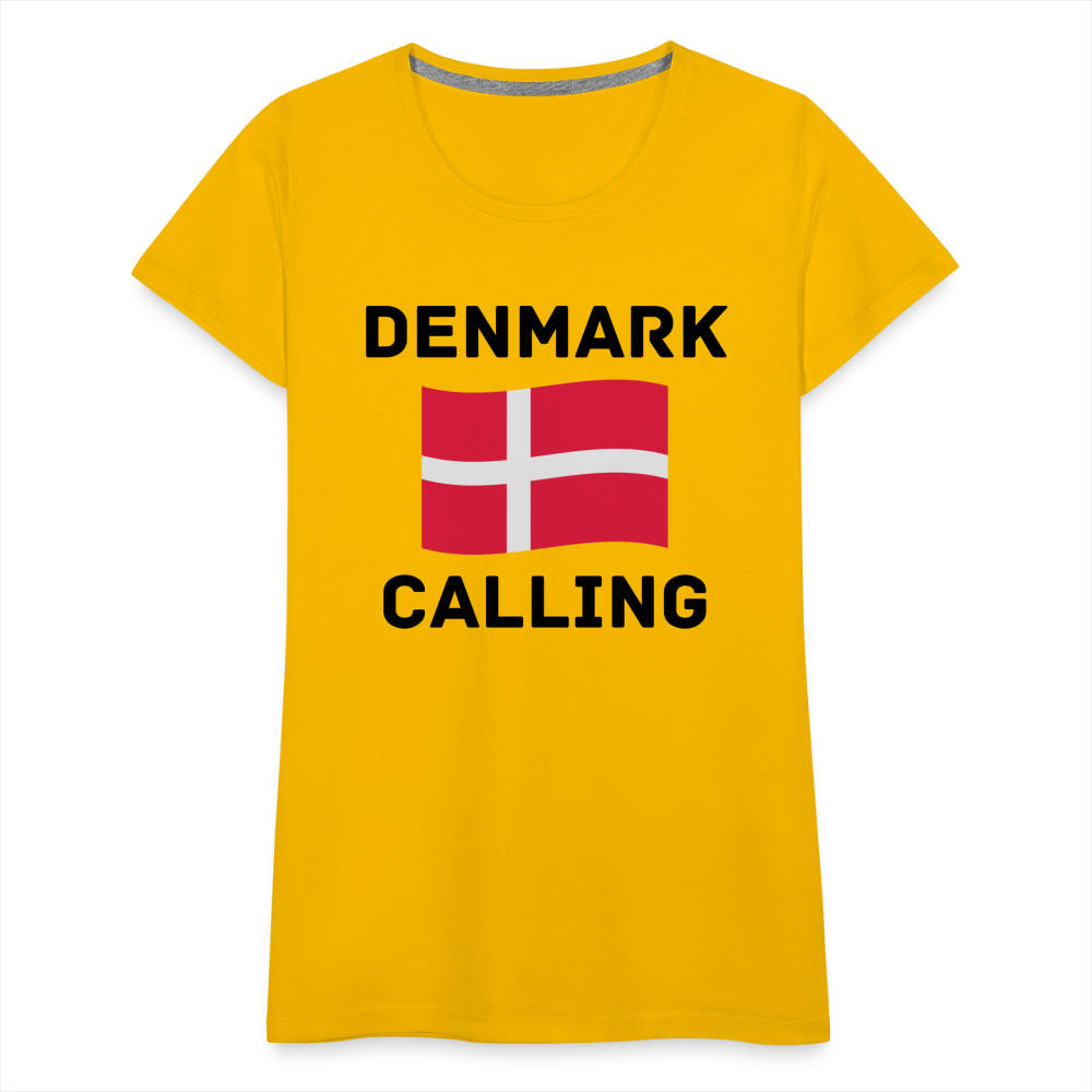 Frauen Premium T-Shirt - Denmark Calling - Sonnengelb