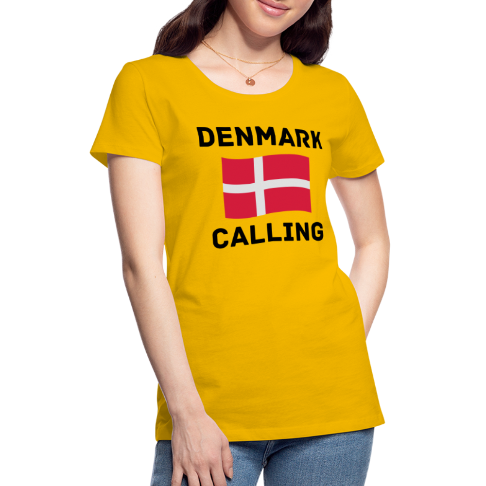 Frauen Premium T-Shirt - Denmark Calling - Sonnengelb