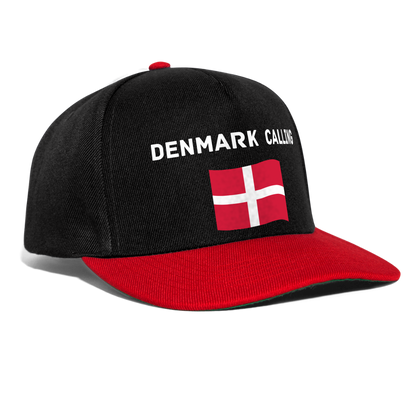 Snapback Cap - Denmark calling - Schwarz/Rot