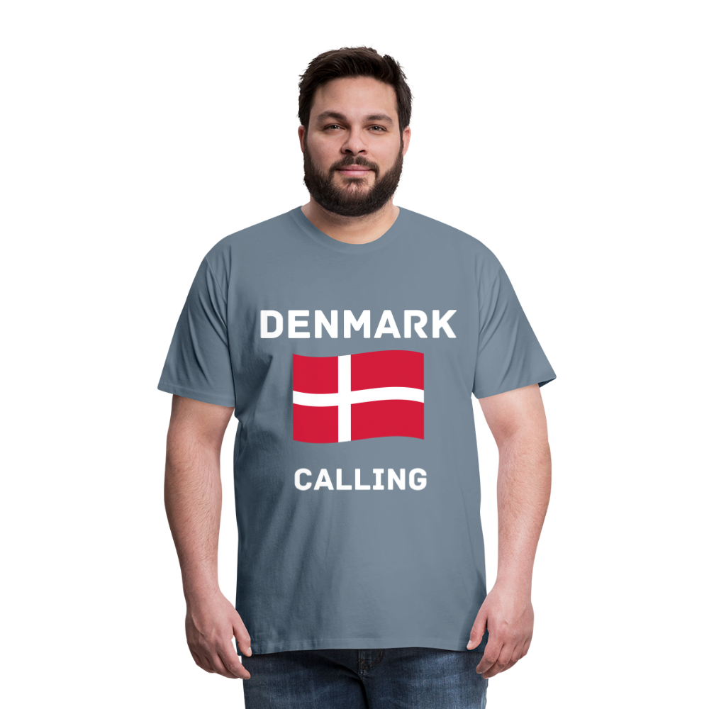 Männer Premium T-Shirt - Denmark calling - Blaugrau