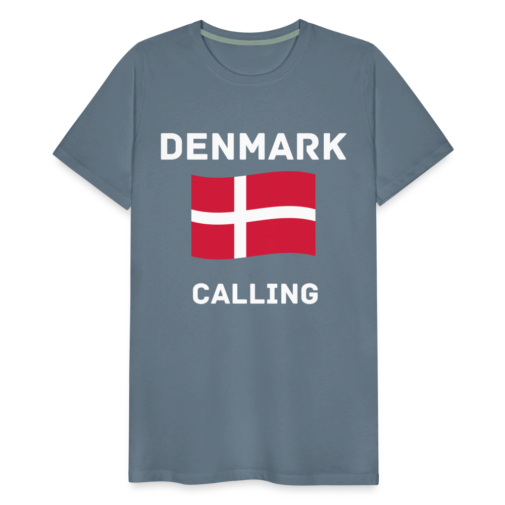 Männer Premium T-Shirt - Denmark calling - Blaugrau