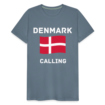 Männer Premium T-Shirt - Denmark calling - Blaugrau