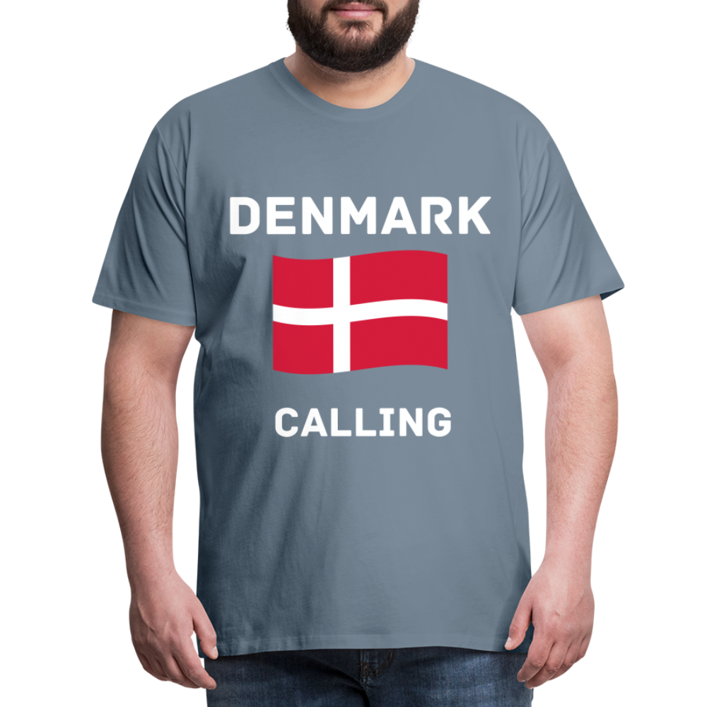 Männer Premium T-Shirt - Denmark calling - Blaugrau