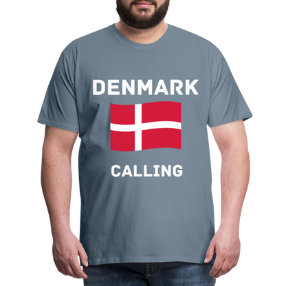 Männer Premium T-Shirt - Denmark calling - Blaugrau