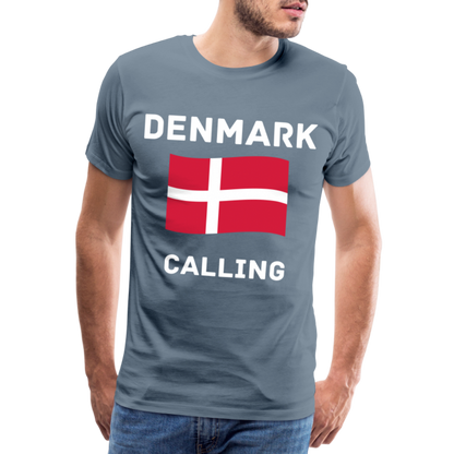 Männer Premium T-Shirt - Denmark calling - Blaugrau