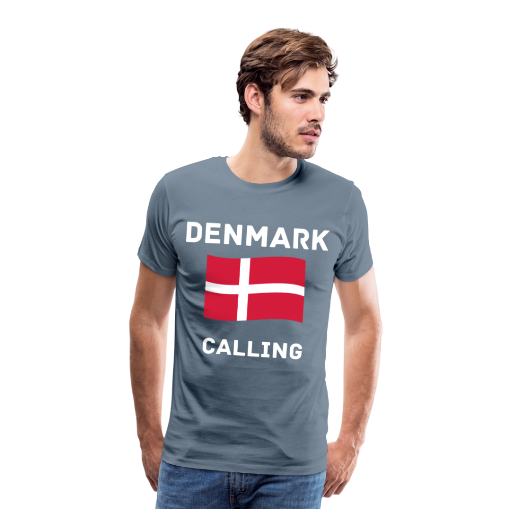 Männer Premium T-Shirt - Denmark calling - Blaugrau