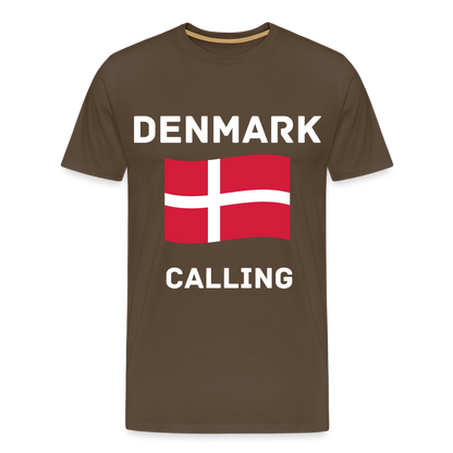 Männer Premium T-Shirt - Denmark calling - Edelbraun