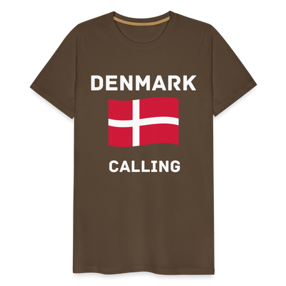 Männer Premium T-Shirt - Denmark calling - Edelbraun