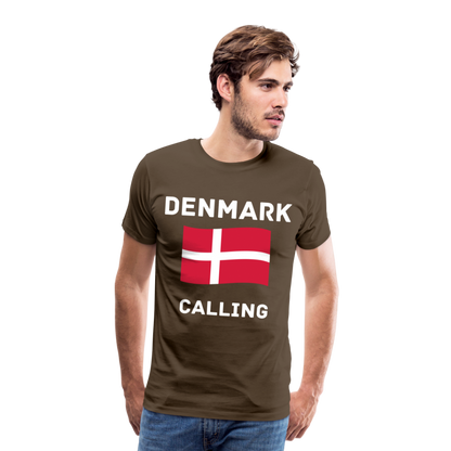 Männer Premium T-Shirt - Denmark calling - Edelbraun