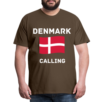 Männer Premium T-Shirt - Denmark calling - Edelbraun