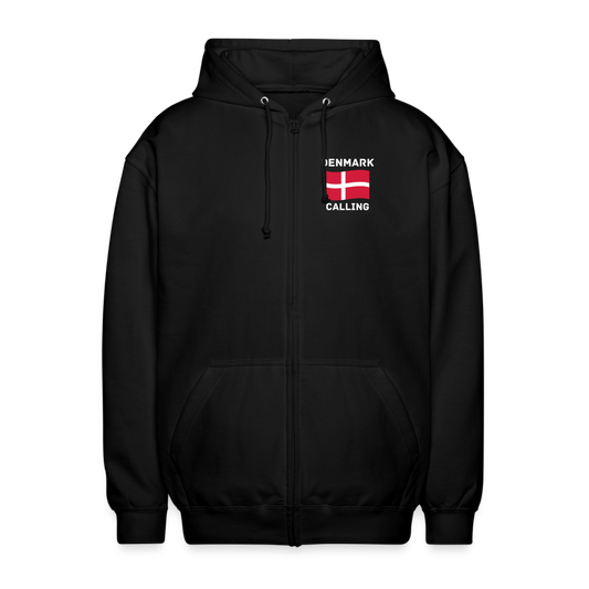 Unisex Kapuzenjacke - Denmark calling - Schwarz