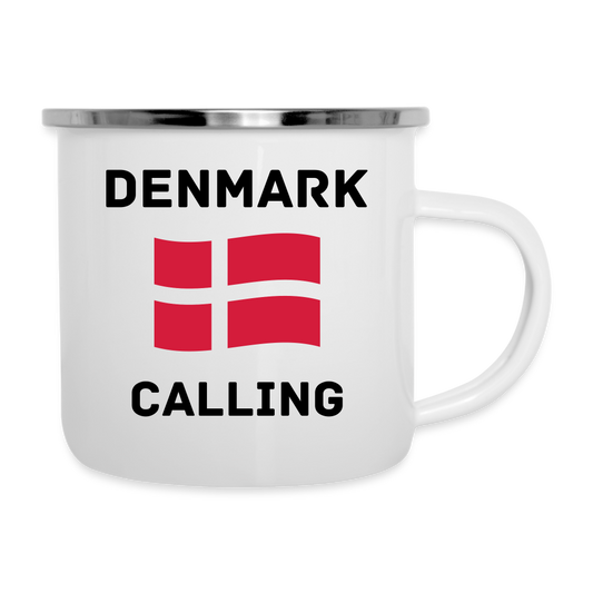 Emaille-Tasse - Denmark calling - weiß