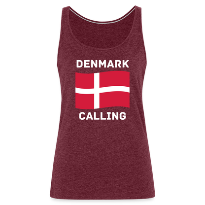 Frauen Premium Tank Top - Denmark calling - Bordeauxrot meliert