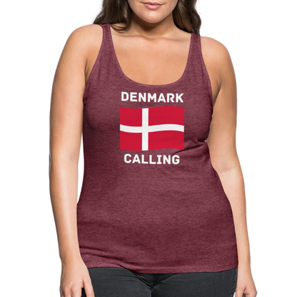 Frauen Premium Tank Top - Denmark calling - Bordeauxrot meliert