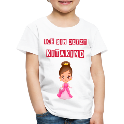 Kinder Premium T-Shirt - Kitakind Prinzessin - weiß