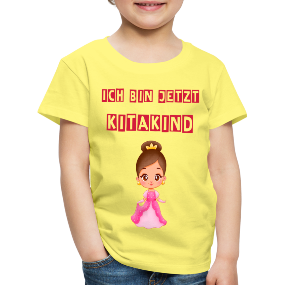 Kinder Premium T-Shirt - Kitakind Prinzessin - Gelb