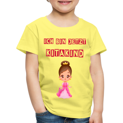 Kinder Premium T-Shirt - Kitakind Prinzessin - Gelb