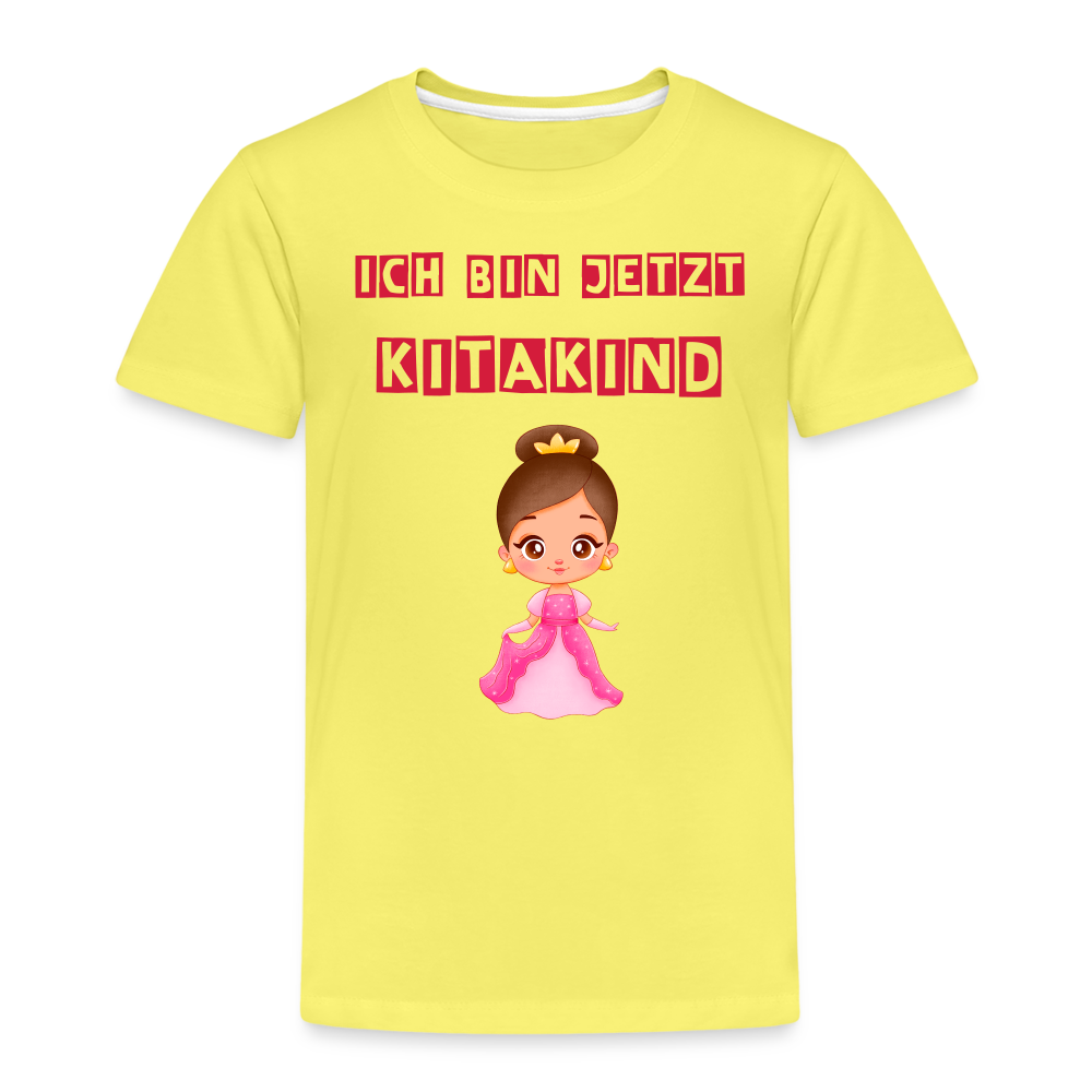 Kinder Premium T-Shirt - Kitakind Prinzessin - Gelb