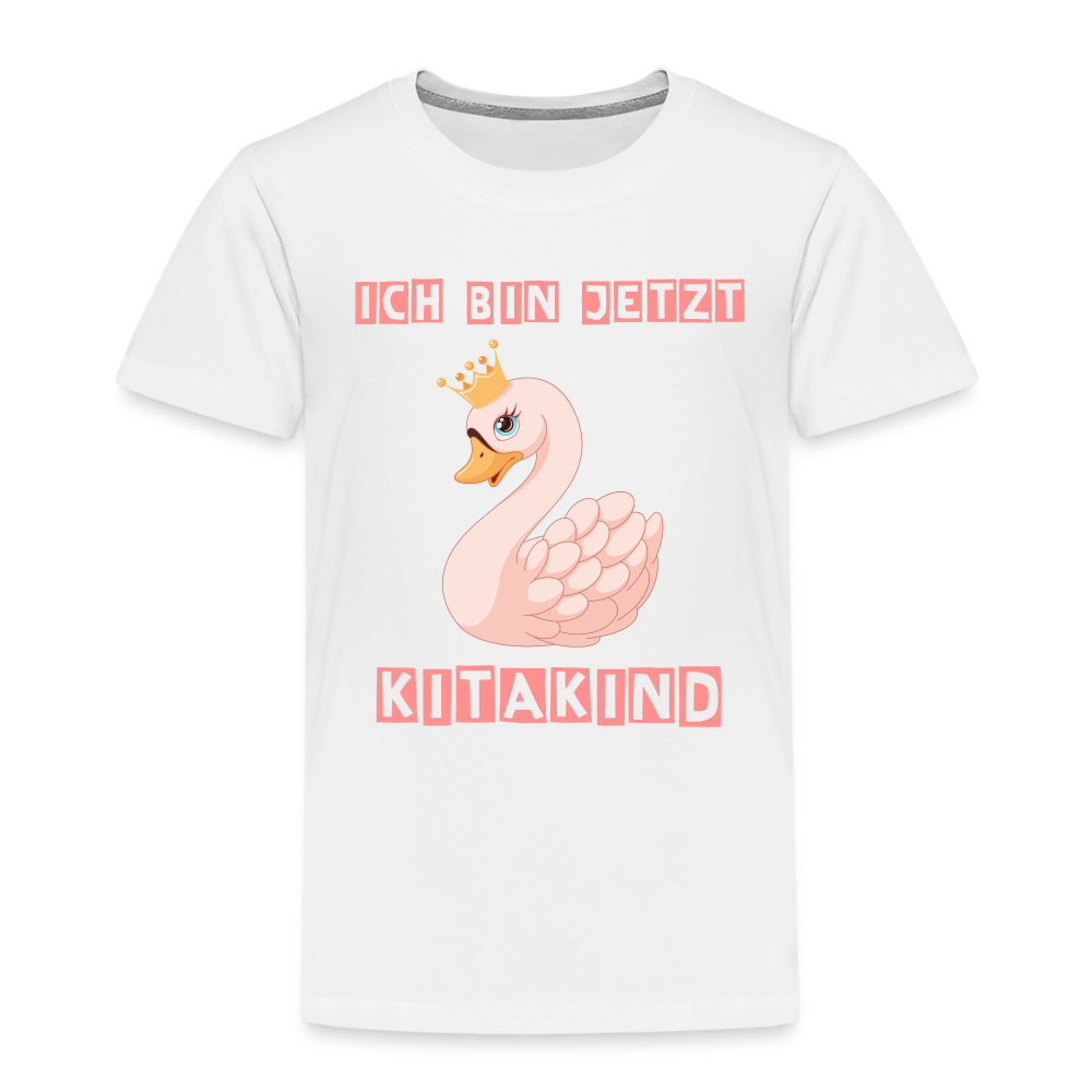 Kinder Premium T-Shirt - Kitakind Schwan Prinzessin - weiß