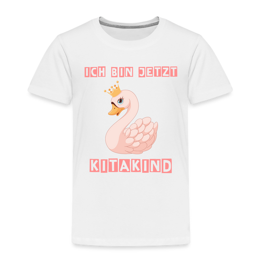 Kinder Premium T-Shirt - Kitakind Schwan Prinzessin - weiß