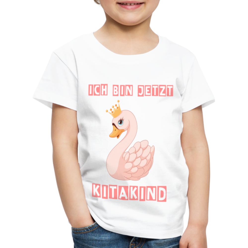 Kinder Premium T-Shirt - Kitakind Schwan Prinzessin - weiß