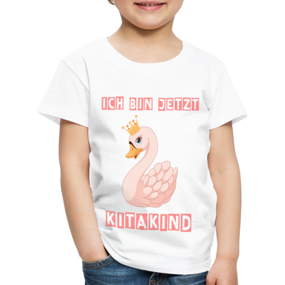 Kinder Premium T-Shirt - Kitakind Schwan Prinzessin - weiß