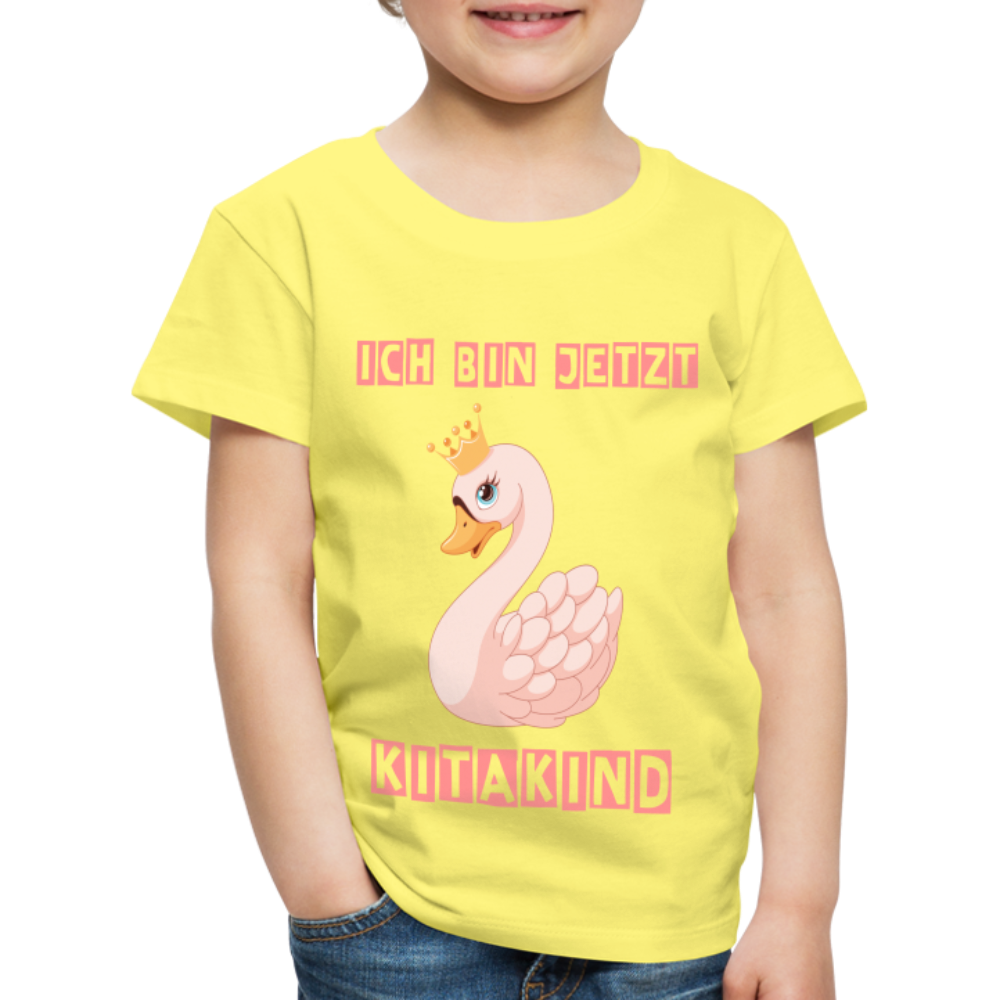 Kinder Premium T-Shirt - Kitakind Schwan Prinzessin - Gelb