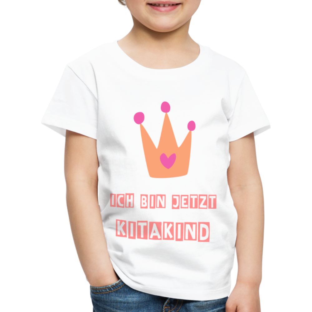 Kinder Premium T-Shirt - Kitakind Krone - weiß