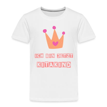 Kinder Premium T-Shirt - Kitakind Krone - weiß