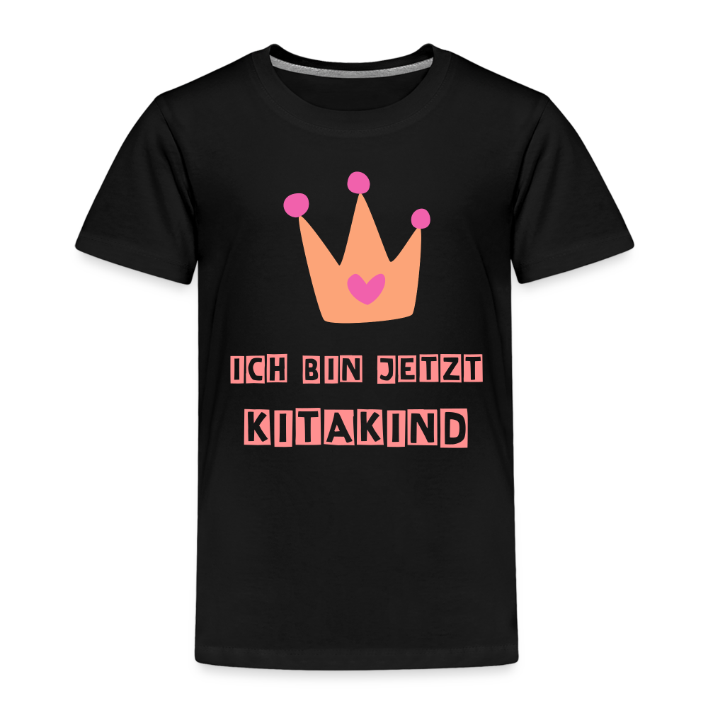 Kinder Premium T-Shirt - Kitakind Krone - Schwarz