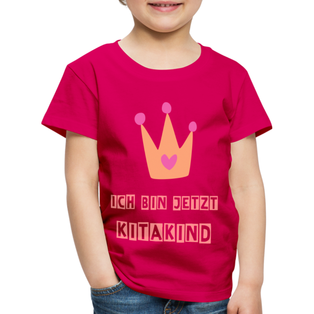 Kinder Premium T-Shirt - Kitakind Krone - dunkles Pink